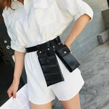 Women Waist Bag Leather Waist Belt Bag Crossbody Chest Bags Girl Fanny Pack