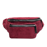 Women Corduroy Waist Bag Large Satchel Shoulder Bags