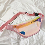 Women Waist Bag PU Laser Bum Bag Travel Fanny Bag Money Belt Wallet