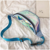 Women Waist Bag PU Laser Bum Bag Travel Fanny Bag Money Belt Wallet