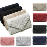Women Wallet Floral Lace Envelope Clutch Wedding Evening Handbag Purses