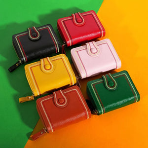 Women Wallet Oil Wax Leather Hasp Wallet Female Purses Lady Purse