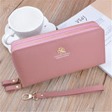 Women's Double Zipper Clutch Wallet Large Capacity Credit Cardholder