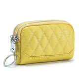 Zipper Cow Leather Women Wallet Mini Coin Purse Key Chain