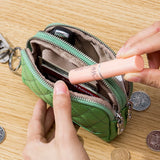 Zipper Cow Leather Women Wallet Mini Coin Purse Key Chain