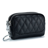 Zipper Cow Leather Women Wallet Mini Coin Purse Key Chain