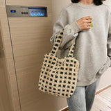 Winter Fabric Shoulder Tote Bag Fluffy Fur Flower Handbag Large Capacity