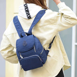 Vintage Nylon Women Backpack Teenagers Casual Daypack Small Shoulder Bag