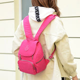 Vintage Nylon Women Backpack Teenagers Casual Daypack Small Shoulder Bag