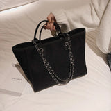 Canvas Large Handbag Chains Shoulder Bags Ladies Big Messenger Bag