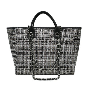 Women's Canvas Chain Shoulder Bag Large Handbag