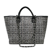 Women's Canvas Chain Shoulder Bag Large Handbag