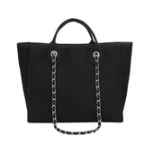 Canvas Large Handbag Chains Shoulder Bags Ladies Big Messenger Bag
