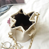 Small Fresh Bucket Bag with Flower Pattern
