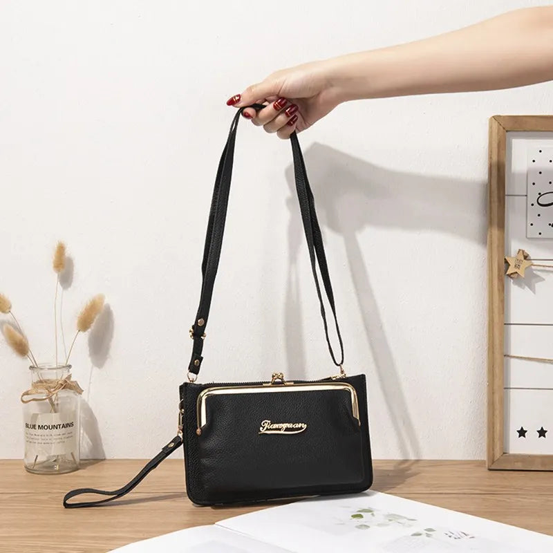 Fashionable Women's Lychee Grain Crossbody Bag for Mobile Phone