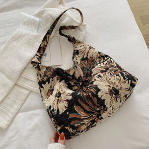 Canvas Shopper Print Handbags Large Crossbody Tote Shoulder Bags