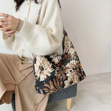 Canvas Shopper Print Handbags Large Crossbody Tote Shoulder Bags