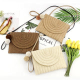 Straw Clutch Purses Bags Women Summer Beach Handbags Envelope Shoulder Bag