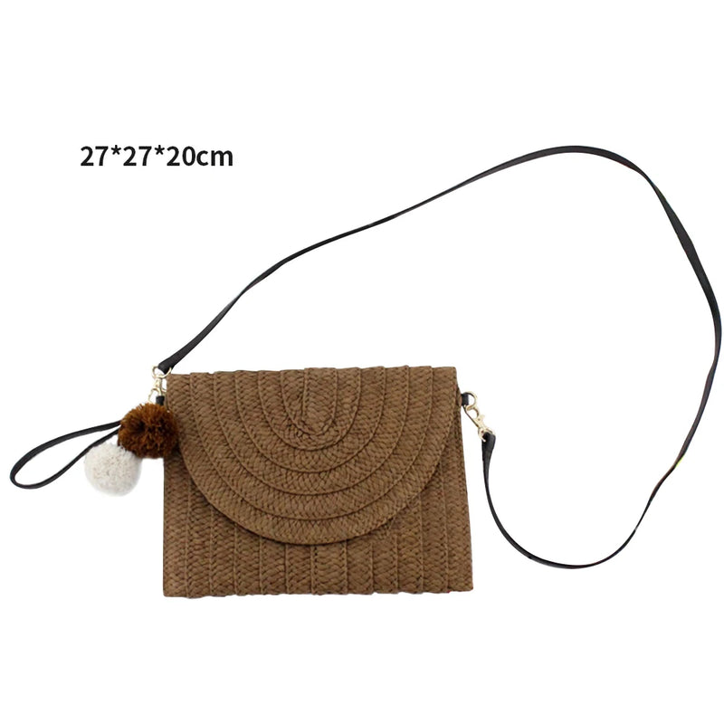 Straw Clutch Purses Bags Women Summer Beach Handbags Envelope Shoulder Bag