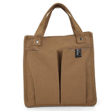 Women's Splicing Tote Bag Casual Shopping Bag Pocket Practical Canvas Bag