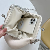 Women's Clutch Purse Handbags Chain Clip Shoulder Bag PU Leather