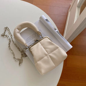 Women's Clutch Purse Handbags Chain Clip Shoulder Bag PU Leather