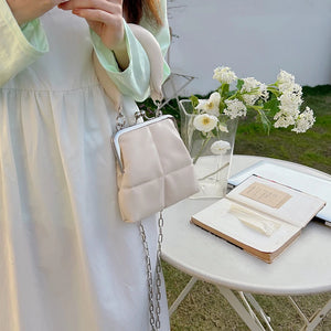 Women's Clutch Purse Handbags Chain Clip Shoulder Bag PU Leather