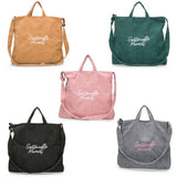 Women's Corduroy Handbag Shoulder Messenger Bag Satchel Tote Handle Purse