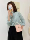 Women's Diagonal Cross Leather Sheepskin Bag Small Mobile Phone Bag