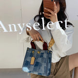 Women's Casual Crossbody Bag Retro Tide Shoulder Denim Print Handbag