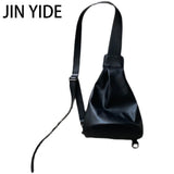 Women's Crossbody Chest Bag Soft Leather Bucket Bag