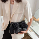 Women's Bow Chain Shoulder Bag Ruffle Handbag
