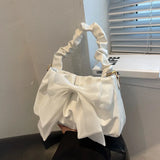 Women's Bow Chain Shoulder Bag Ruffle Handbag