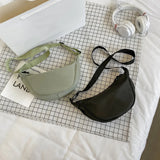 Women's Leather Handbags Solid Canvas Shoulder Chest Bag Purse
