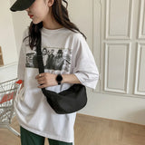 Women's Leather Handbags Solid Canvas Shoulder Chest Bag Purse
