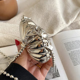 Women's Retro Silver Love Chain Bag Mini Handbag