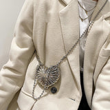 Women's Retro Silver Love Chain Bag Mini Handbag