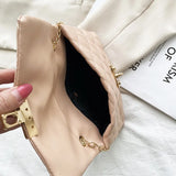 Women's Rhomboid Chain Messenger Shoulder Bag PU Leather Small Square Bags