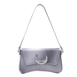 Women's Vintage Texture Chain Shoulder Bag Gradual Change Moon Handbag