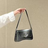 Women's Vintage Texture Chain Shoulder Bag Gradual Change Moon Handbag