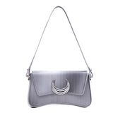 Women's Vintage Texture Chain Shoulder Bag Gradual Change Moon Handbag