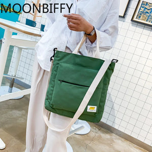 One Shoulder Canvas Bag Literature and Art College Backpack