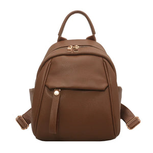 Women's Leather Small Backpack Soft Leather Women's Shopping Travel Small PU Bac