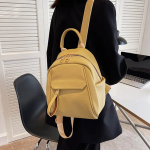 Women's Leather Small Backpack Soft Leather Women's Shopping Travel Small PU Bac
