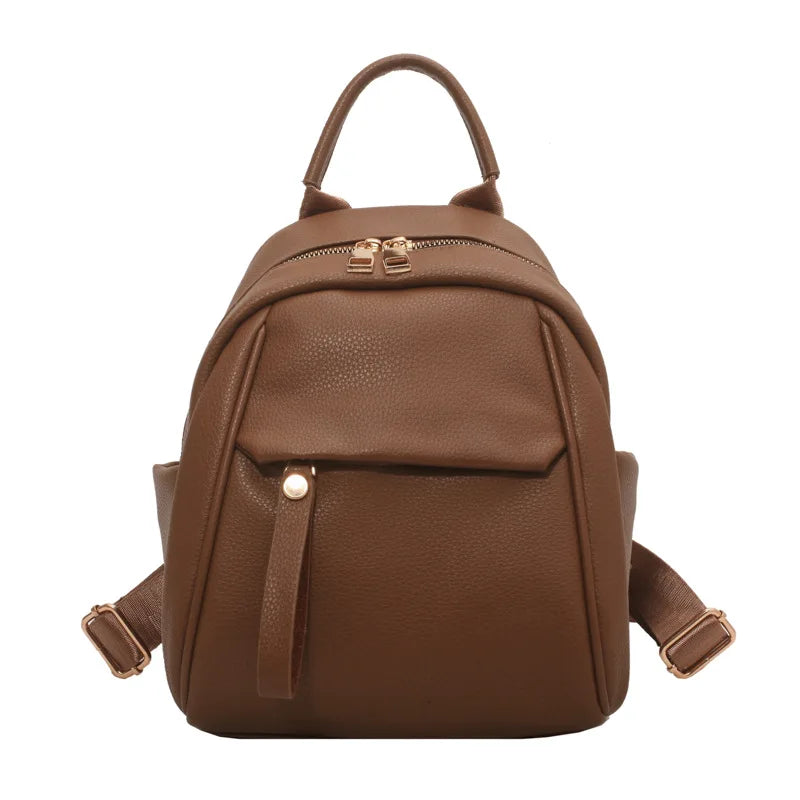 Women's Leather Small Backpack Soft Leather Women's Shopping Travel Small PU Bac