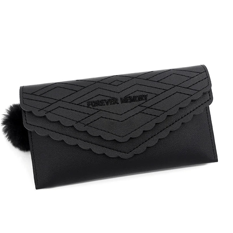 Women's Lace Double Cap Embroidery Long Wallet