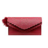 Women's Lace Double Cap Wool Ball Long Wallet