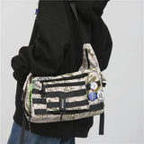 Waterproof Graffiti Letter Messenger Bag Unisex Shoulder Handbag