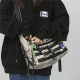 Waterproof Graffiti Letter Messenger Bag Unisex Shoulder Handbag
