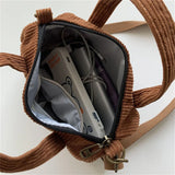 Women's Mini Corduroy Shoulder Bag Canvas Handbag Zipper Totes